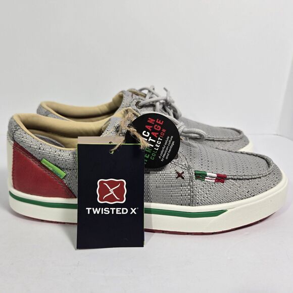 Twisted X® Mens 8.5 Casual Light Grey Mexican‎ Flag Kick Shoes MCA0054 Heritage main image 7